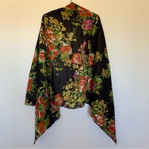 Floral print cotton scarf